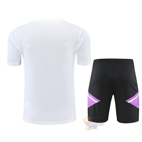 Calcio Maglie Formazione Set Completo Real Madrid 2022 2023 Bianco II Purpureo Nero