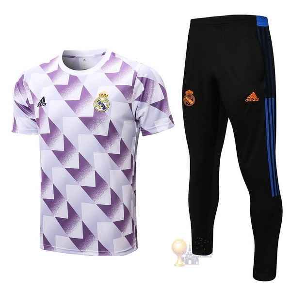 Calcio Maglie Formazione Set Completo Real Madrid 2022 2023 Bianco Purpureo Nero