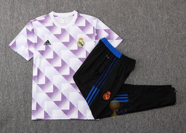 Calcio Maglie Formazione Set Completo Real Madrid 2022 2023 Bianco Purpureo Nero