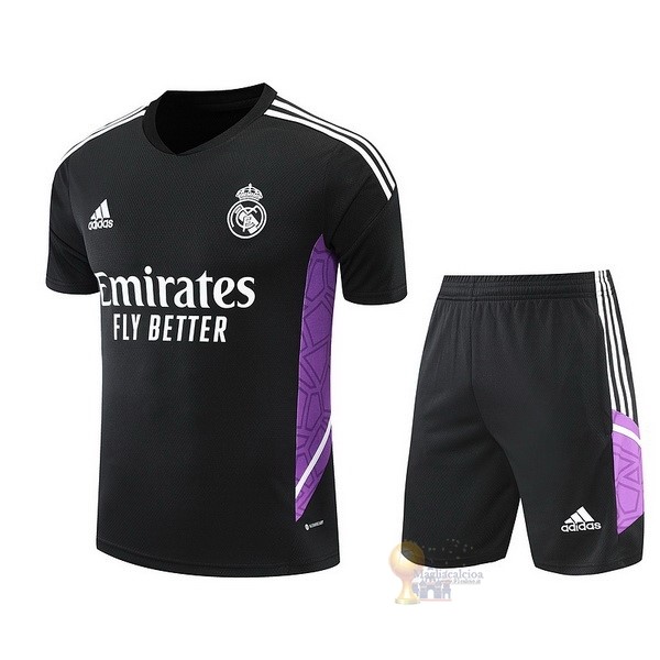 Calcio Maglie Formazione Set Completo Real Madrid 2022 2023 Nero I Purpureo