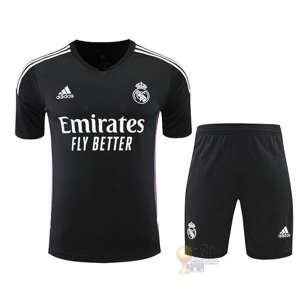 Calcio Maglie Formazione Set Completo Real Madrid 2022 2023 Nero I Purpureo