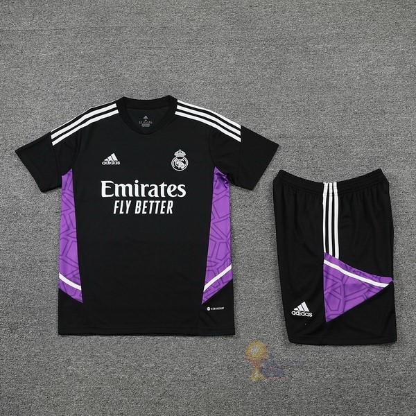 Calcio Maglie Formazione Set Completo Real Madrid 2022 2023 Nero I Purpureo