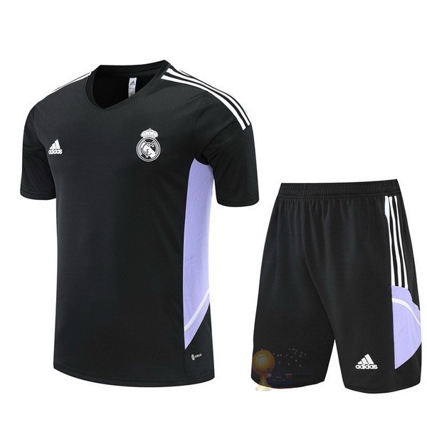 Calcio Maglie Formazione Set Completo Real Madrid 2022 2023 Nero Purpureo