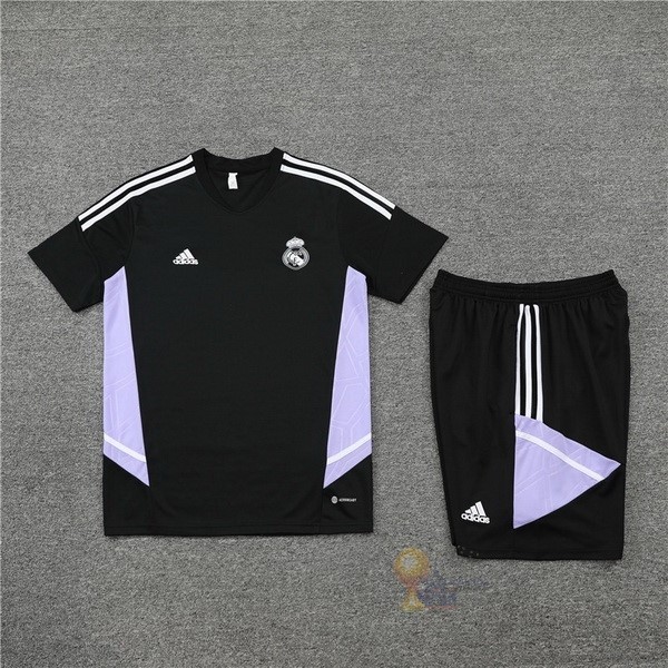 Calcio Maglie Formazione Set Completo Real Madrid 2022 2023 Nero Purpureo