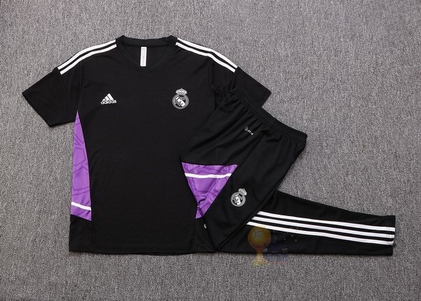 Calcio Maglie Formazione Set Completo Real Madrid 2022 2023 Nero Purpureo Bianco