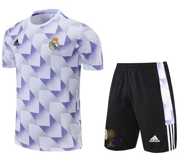 Calcio Maglie Formazione Set Completo Real Madrid 2022 2023 Purpureo Bianco Nero