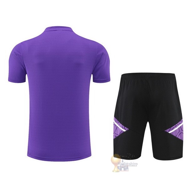 Calcio Maglie Formazione Set Completo Real Madrid 2022 2023 Purpureo Nero Bianco