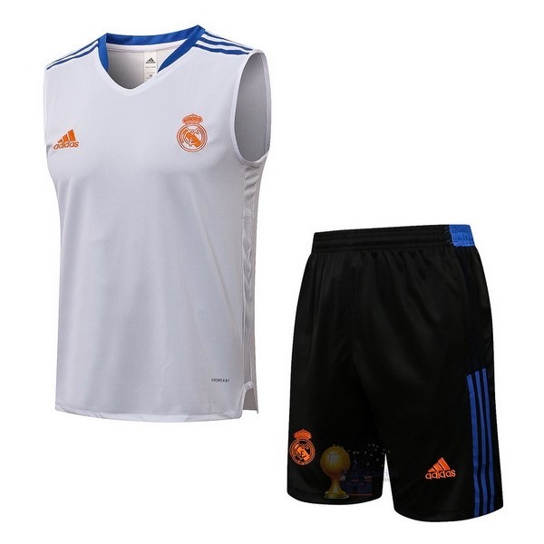 Calcio Maglie Formazione Sin Mangas Set Completo Real Madrid 2021 2022 Bianco
