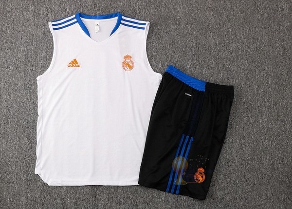 Calcio Maglie Formazione Sin Mangas Set Completo Real Madrid 2021 2022 Bianco