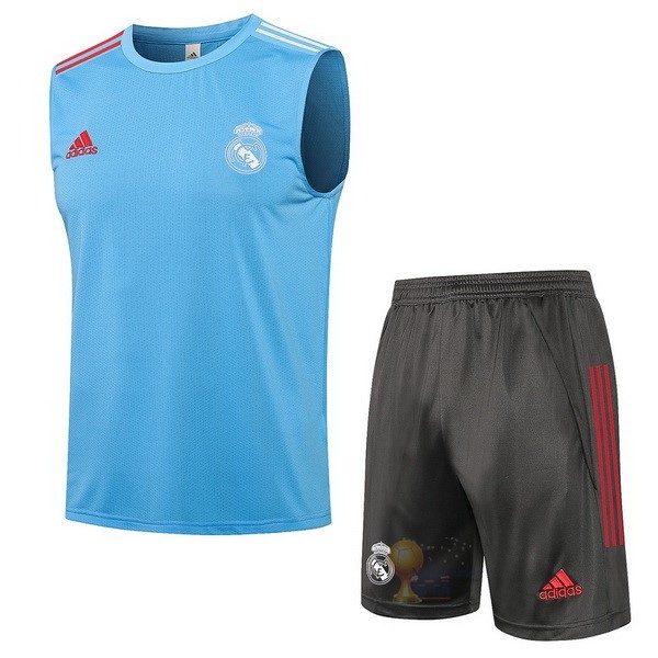 Calcio Maglie Formazione Sin Mangas Set Completo Real Madrid 2021 2022 Blu Grigio