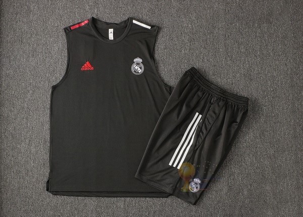 Calcio Maglie Formazione Sin Mangas Set Completo Real Madrid 2021 2022 Nero