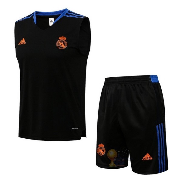 Calcio Maglie Formazione Sin Mangas Set Completo Real Madrid 2021 2022 Nero Blu