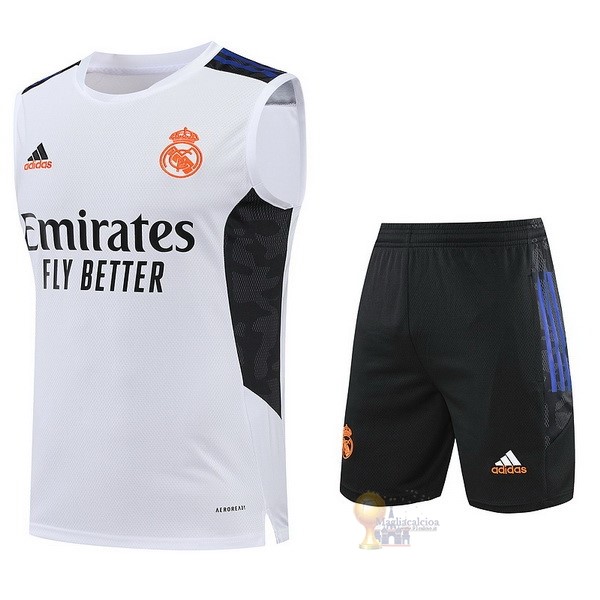 Calcio Maglie Formazione Sin Mangas Set Completo Real Madrid 2022 2023 Bianco Nero