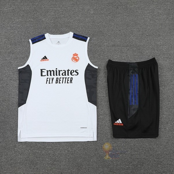 Calcio Maglie Formazione Sin Mangas Set Completo Real Madrid 2022 2023 Bianco Nero