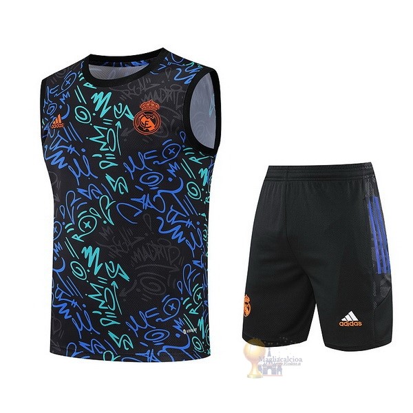 Calcio Maglie Formazione Sin Mangas Set Completo Real Madrid 2022 2023 Nero I Verde