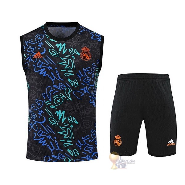 Calcio Maglie Formazione Sin Mangas Set Completo Real Madrid 2022 2023 Nero I Verde