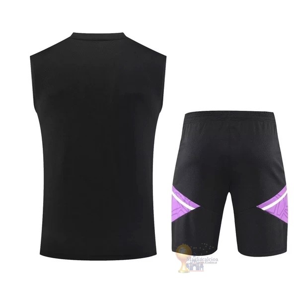 Calcio Maglie Formazione Sin Mangas Set Completo Real Madrid 2022 2023 Nero Purpureo