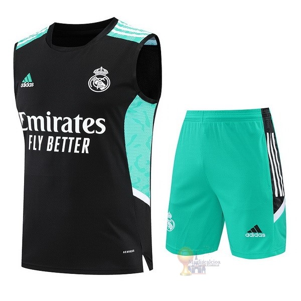 Calcio Maglie Formazione Sin Mangas Set Completo Real Madrid 2022 2023 Nero Verde