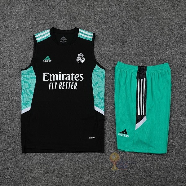 Calcio Maglie Formazione Sin Mangas Set Completo Real Madrid 2022 2023 Nero Verde