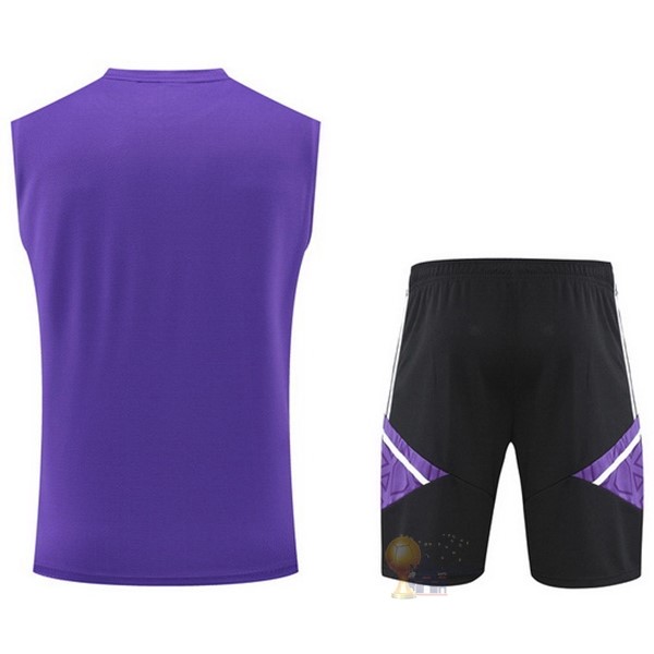 Calcio Maglie Formazione Sin Mangas Set Completo Real Madrid 2022 2023 Purpureo Nero Bianco
