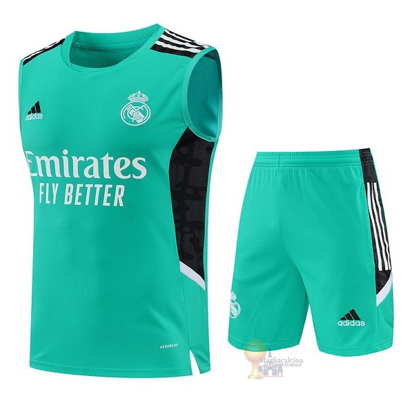 Calcio Maglie Formazione Sin Mangas Set Completo Real Madrid 2022 2023 Verde Nero