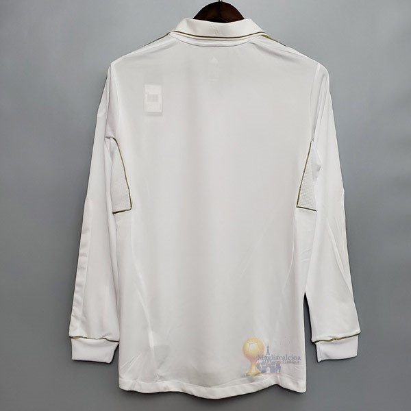 Calcio Maglie Home Maglia Manica lunga Real Madrid Stile rétro 2011 2012 Bianco