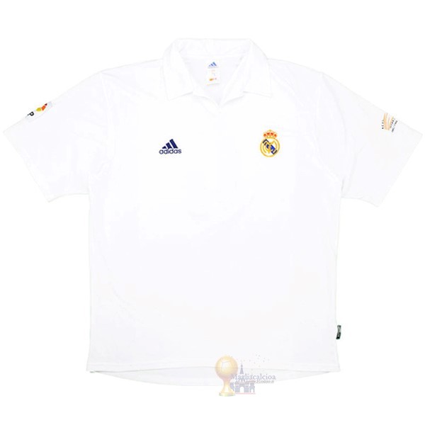 Calcio Maglie Home Maglia Real Madrid Retro 2001 2002 Bianco