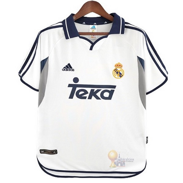 Calcio Maglie Home Maglia Real Madrid Stile rétro 2000 2001 Bianco
