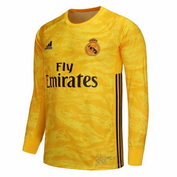 Calcio Maglie Home Manica lunga Portiere Real Madrid 2019 2020 Giallo