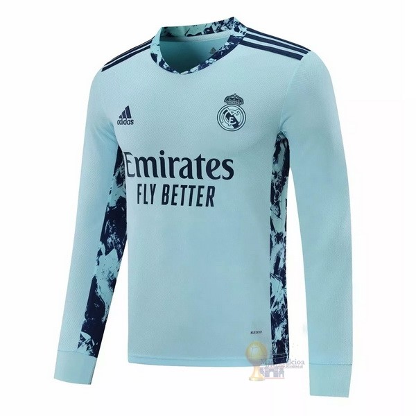 Calcio Maglie Home Manica lunga Portiere Real Madrid 2020 2021 Blu