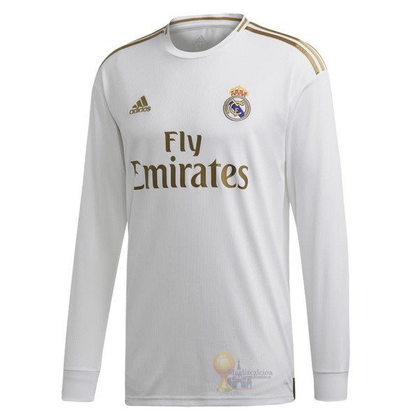 Calcio Maglie Home Manica lunga Real Madrid 2019 2020 Bianco