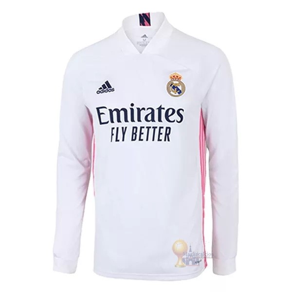 Calcio Maglie Home Manica lunga Real Madrid 2020 2021 Bianco