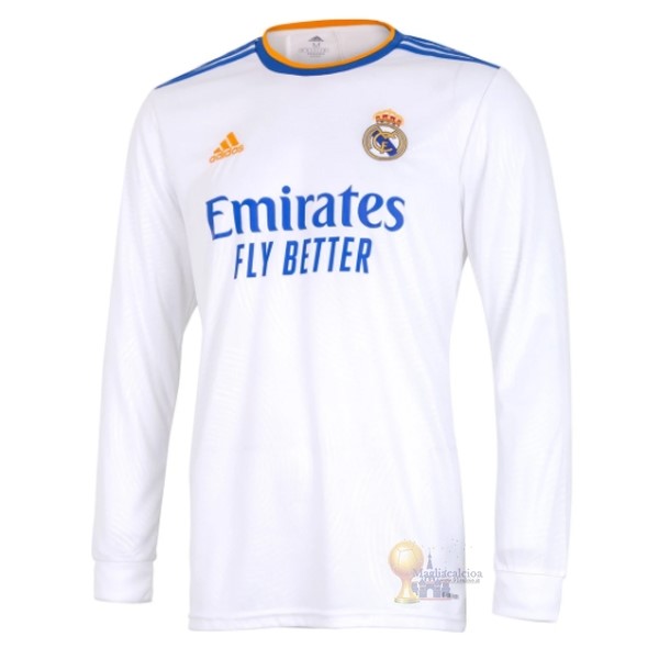 Calcio Maglie Home Manica lunga Real Madrid 2021 2022 Bianco