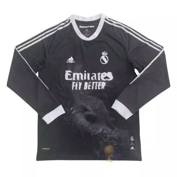 Calcio Maglie Human Race Manga Larga Real Madrid 2020 2021 Nero