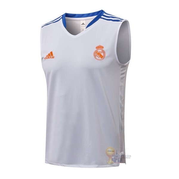 Calcio Maglie Maglia Sin Mangas Real Madrid 2021 2022 Bianco
