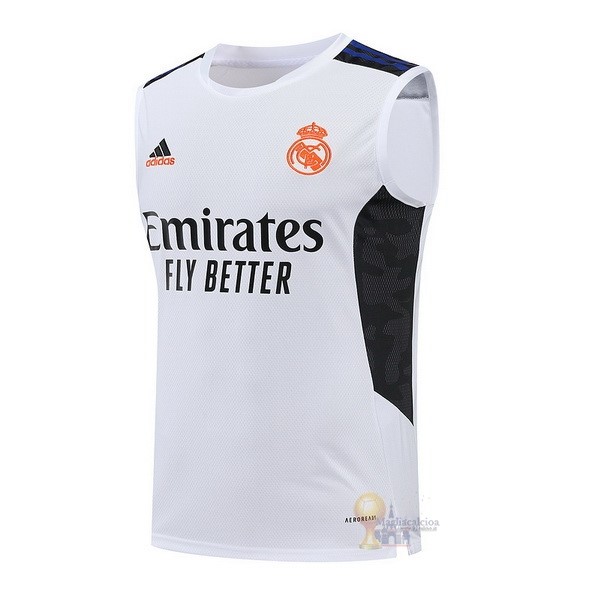Calcio Maglie Maglia Sin Mangas Real Madrid 2022 2023 Bianco Nero