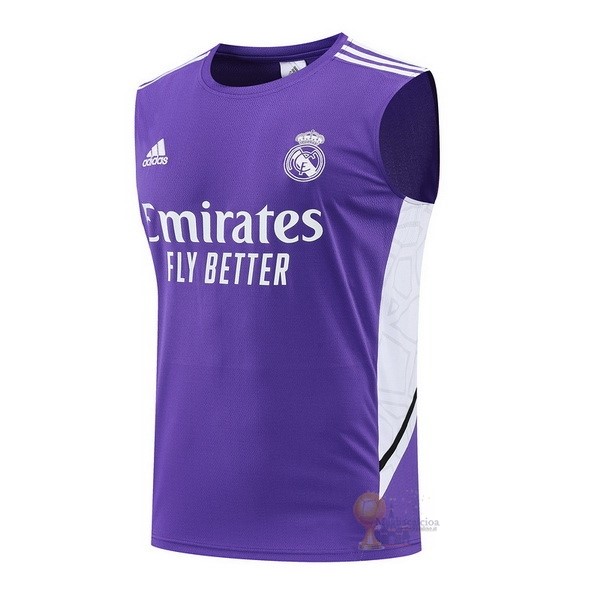 Calcio Maglie Maglia Sin Mangas Real Madrid 2022 2023 Purpureo Bianco