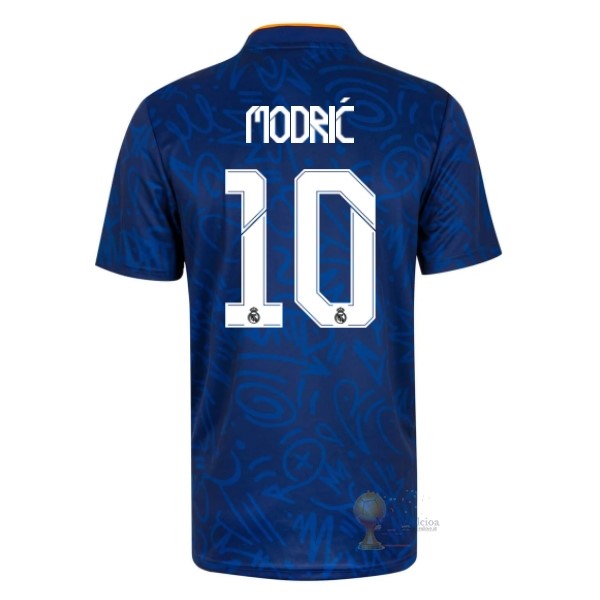 Calcio Maglie NO.10 Modric Away Maglia Real Madrid 2021 2022 Blu