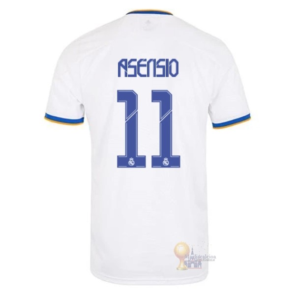 Calcio Maglie NO.11 Asensio Home Maglia Real Madrid 2021 2022 Bianco