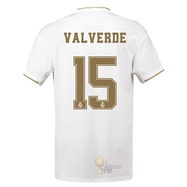 Calcio Maglie NO.15 ValVerde Home Maglia Real Madrid 2019 2020 Bianco