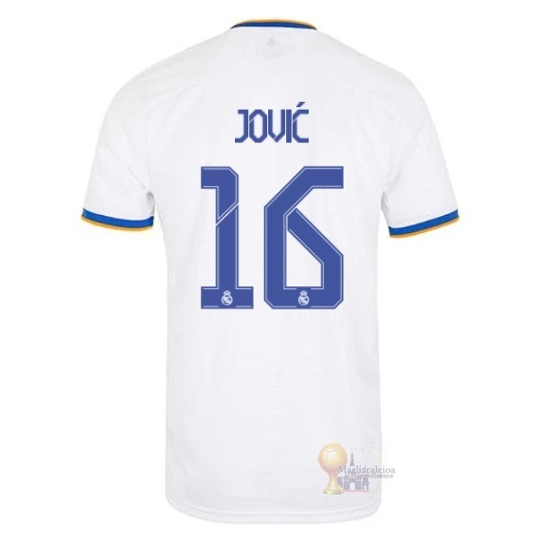 Calcio Maglie NO.16 Jović Home Maglia Real Madrid 2021 2022 Bianco