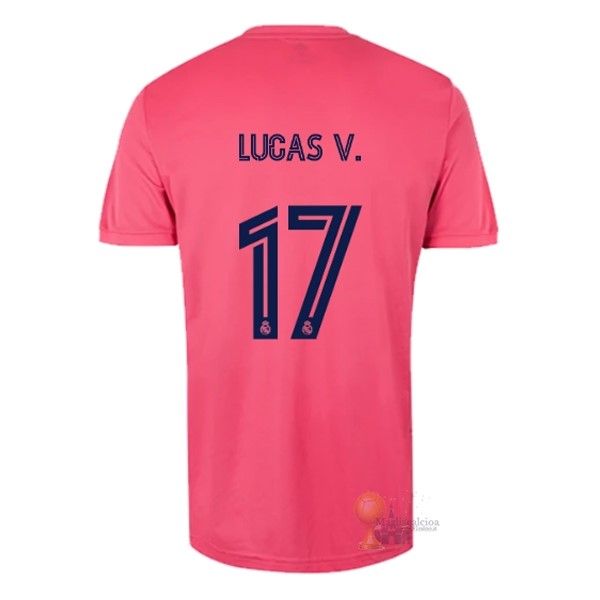 Calcio Maglie NO.17 Lucas V. Away Maglia Real Madrid 2020 2021 Rosa