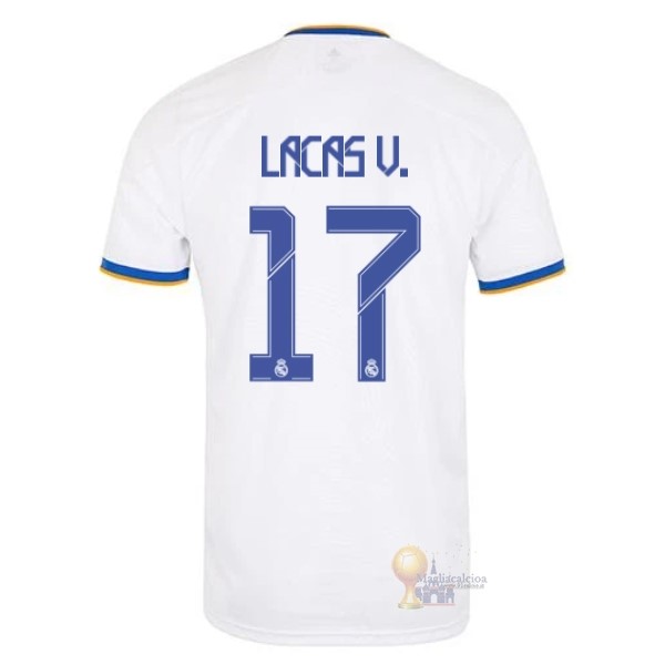 Calcio Maglie NO.17 Lucas V. Home Maglia Real Madrid 2021 2022 Bianco