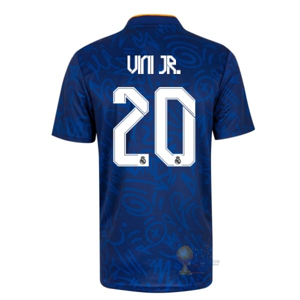 Calcio Maglie NO.20 Vini Jr. Away Maglia Real Madrid 2021 2022 Blu