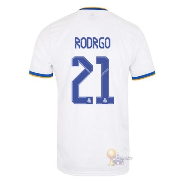 Calcio Maglie NO.21 Rodrygo Home Maglia Real Madrid 2021 2022 Bianco