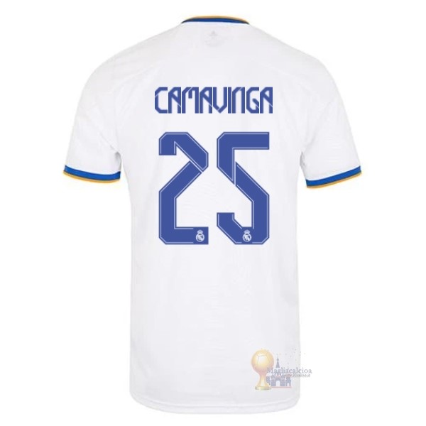 Calcio Maglie NO.25 Camavinga Home Maglia Real Madrid 2021 2022 Bianco