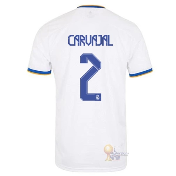 Calcio Maglie NO.2 Carvajal Home Maglia Real Madrid 2021 2022 Bianco