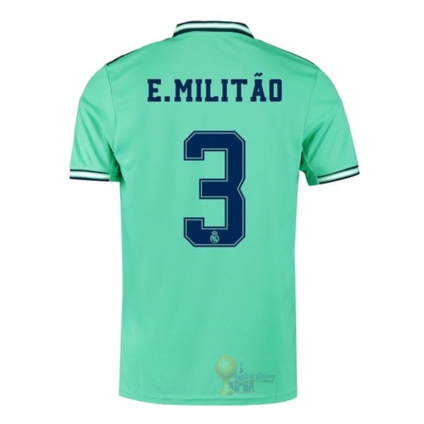 Calcio Maglie NO.3 E.Militão Terza Maglia Real Madrid 2019 2020 Verde