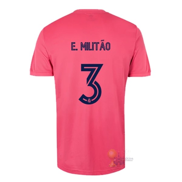 Calcio Maglie NO.3 E. Militão Away Maglia Real Madrid 2020 2021 Rosa