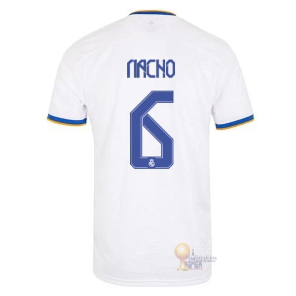 Calcio Maglie NO.6 Nacho Home Maglia Real Madrid 2021 2022 Bianco